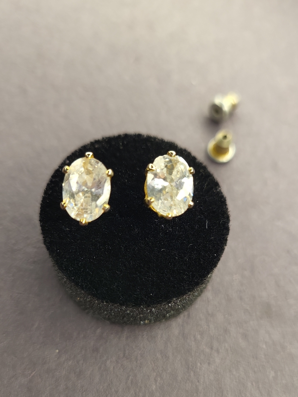 8mm Oval Crystal Stud Earrings